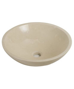 DeNovo Biscuit Stone Bathroom Vessel Sink Set