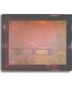 'Thames at Charing Cross' by Monet Framed Canvas