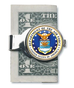American Coin Treasures Silvertone JFK Air Force Money Clip