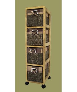 4-drawer Narrow Natural Utility Chest