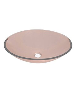 DeNovo Salerno Frosted Rose Oval Glass Vessel Sink