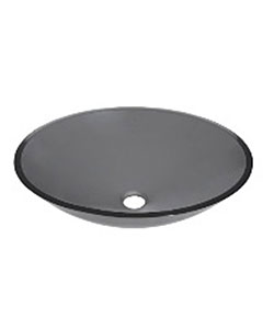 DeNovo Salerno Clear Black Oval Glass Vessel Sink