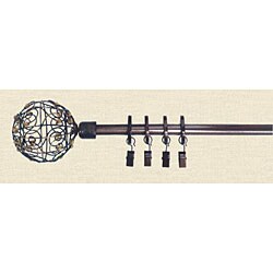 Bead Scroll 28 to 48-inch Adjustable Curtain Rod Set