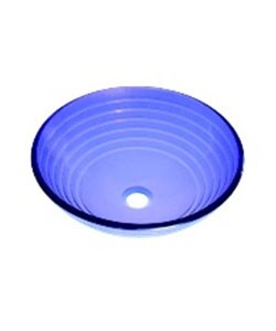 DeNovo Breza Cobalt Round Glass Vessel Sink