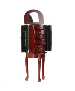 Queen Anne Cherry Armoire-style Jewelry Chest