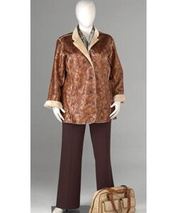 Reality Plus Size Vintage Look Faux Suede Coat