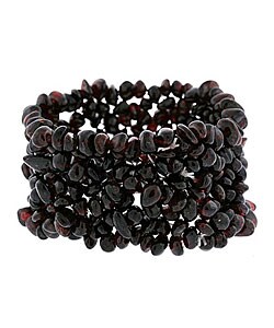 Stonique Creations Multi-row Garnet Chip Stretch Bracelet