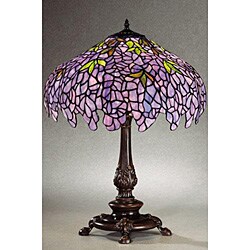 Tiffany-style Wisteria Stained Glass Table Lamp