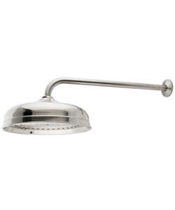 Satin Nickel Victorian Showerhead and Arm