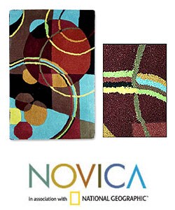 Indo Planetarium Hand-tufted Wool Rug (2' x 3')