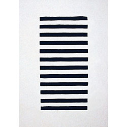 Hand-tufted Trax White Wool Rug (5' x 8')