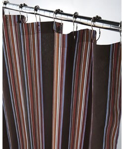 Extra Long Luggage Stripe Canvas Shower Curtain