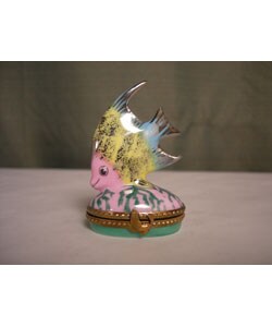 Limoges Hand-painted Tropical Fish Keepsake Box