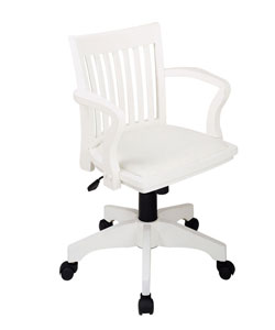 Office Star Wood Bankers Chair with Padded Seat