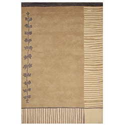 Ivory Vined Path Rug (3'4 Round)