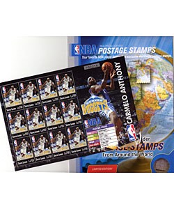 Carmelo Anthony Stamp Sheet and Folio Set