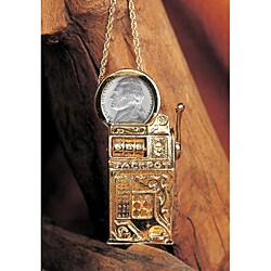 American Coin Treasures Slot Machine Pin/ Pendant with Jefferson Nickel