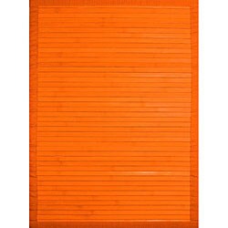 Handmade Orange Bamboo Rug (4' x 6')
