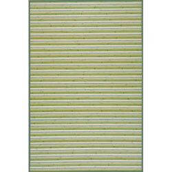 Handmade Lime Green Stripe Bamboo Rug (8' x 10')