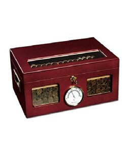 100 Cigar Cherry Matte Finish Glass Top Humidor