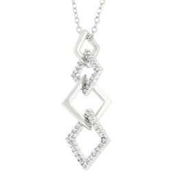 Sterling Silver Cubic Zirconia Square Necklace