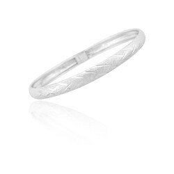 Sterling Silver Diamond-Cut Flex Bangle