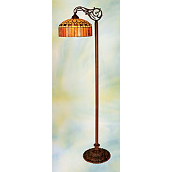 Tiffany-style Stained Glass Floor Bridge Lamp