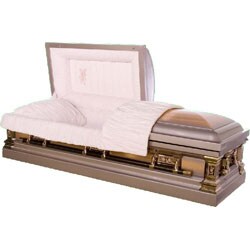 Copper Coral Rose Solid Copper Casket