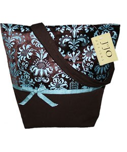 JoJo Designs Blue/ Chocolate Jacquard Handbag