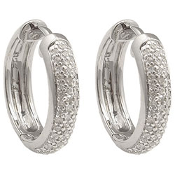 Sterling Silver 1/4ct TDW Diamond Hoop Earrings ( H-I, I1 )