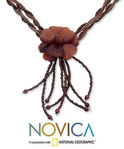 'Brown Rain forest Flower' Choker Necklace (Thailand)