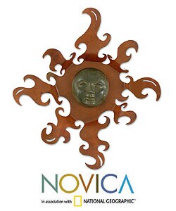 'Sumptuous Sun' Iron and Ceramic Wall Adornment (Mexico)
