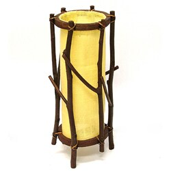 Bamboo Table / Desk Lamp YelloCotton Shade