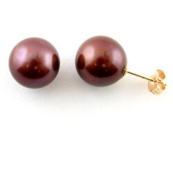 DaVonna Akoya Cultured Brown 8-8.5 mm Pearl Earrings