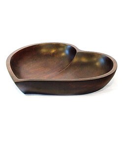 Hand-carved Heart-Shaped Wooden Bowl / Platter