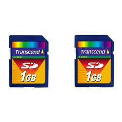 Transcend 1GB Secure Digital Memory Card (Case of 2)