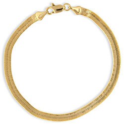 14k Gold Overlay 9-inch Herringbone Bracelet