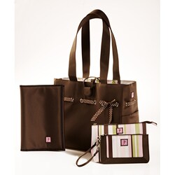 JP Lizzy Mocha Mint Diaper Tote Set.
