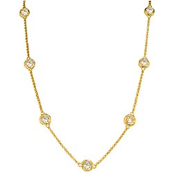 14k Gold Sterling Silver Cubic Zirconia Necklace
