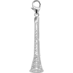 14k White Gold 1/10ct TDW Diamond Clarinet Charm