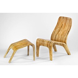 Tre Bamboo Lounge Chair and Ottoman