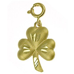 14k Yellow Gold Shamrock Charm