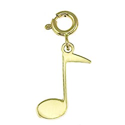 14k Yellow Gold Music Note Charm