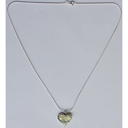 Sterling Silver Roman Glass Heart Necklace (Israel)