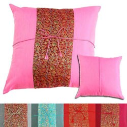 Silky Oriental Flower Pillow Sham