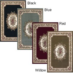 Fairfax Ivory/ Green Border Rug (1'9 x 2'10)