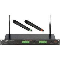 Pyle Dual UHF PLL LCD Wireless Microphone System (Refurbished)