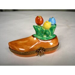 Limoges Hand-painted Dutch Shoe Keepsake Box