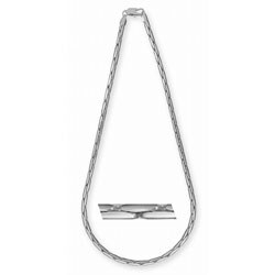 14k White Gold Overlay 36-inch Cobra Necklace