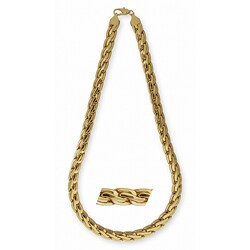 14k Yellow Gold Overlay 24-inch Pharaoh Chain